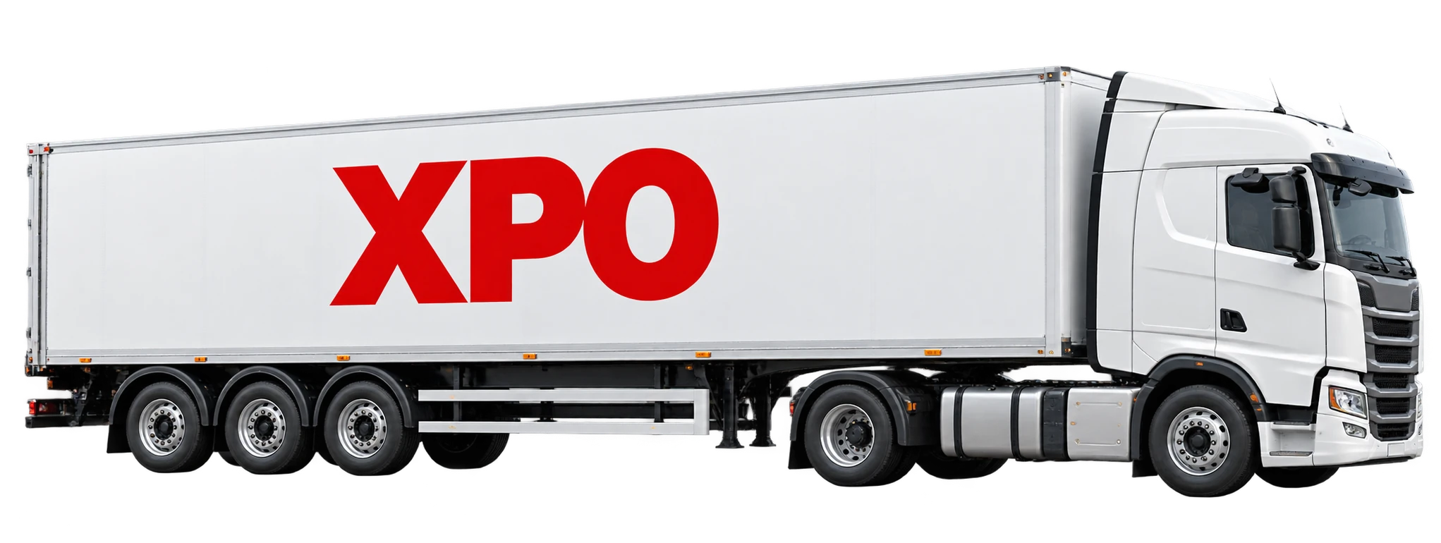 Camion XPO avançant entre les étapes du service Global